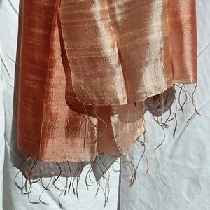 Ombre Coral Shantung Silk Scarf NWOT
